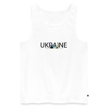 Ukraine Unity Protest College - Männer Premium Bio Tank Top - Weiß - Vorne - Michal (187cm)