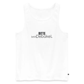 Bitte kein Debakel – Humorvolles Statement Design - Männer Premium Bio Tank Top - Weiß - Vorne - Michal (187cm)