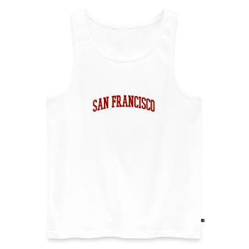 San Francisco Bogen Schriftzug Vintage - Männer Premium Bio Tank Top - Weiß - Vorne - AI Model Male 178 light (178cm)