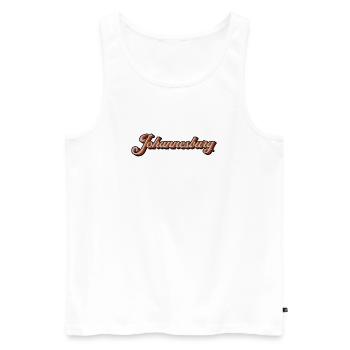 Johannesburg Retro Script - Männer Premium Bio Tank Top - Weiß - Vorne - AI Model Male 178 light (178cm)