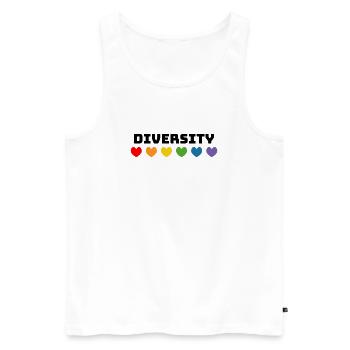 Regenbogenherzchen Diversity LGBT lgbtqi queer - Männer Premium Bio Tank Top - Weiß - Vorne - AI Model Male 178 light (178cm)
