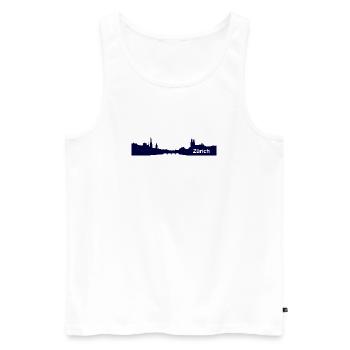 Zürich City Stadt Design - Alpha - Geschenkidee - Männer Premium Bio Tank Top - Weiß - Vorne - Michal (187cm)