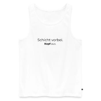 Schicht vorbei Kopf aus - Minimalistisches Shirt - Männer Premium Bio Tank Top - Weiß - Vorne - AI Model Male 178 light (178cm)