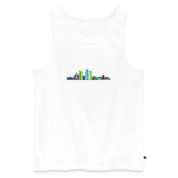 Kunst des Dhaka City Skyline National Monument - Männer Premium Bio Tank Top - Weiß - Vorne - AI Model Male 178 light (178cm)