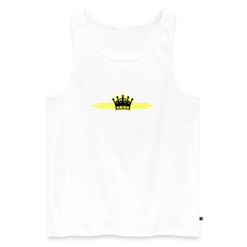 Crown Line - Men's Premium Organic Tank Top - white - Front - Michal (187cm)