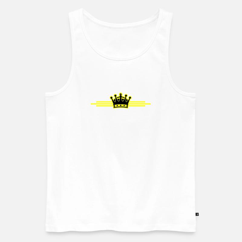 Krone Linie - Männer Premium Bio Tank Top - Weiß