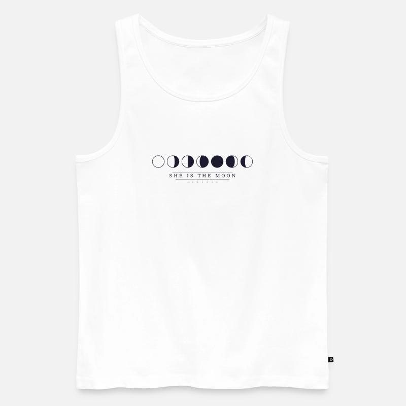 She is the moon - Männer Premium Bio Tank Top - Weiß