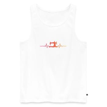 Nähmaschinen-Schneiderin von Sonnenuntergang - Männer Premium Bio Tank Top - Weiß - Vorne - Michal (187cm)