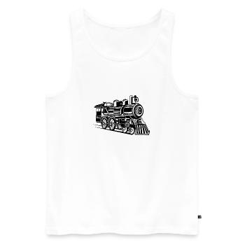 Lokomotive / Locomotive 01_weiß - Männer Premium Bio Tank Top - Weiß - Vorne - Michal (187cm)