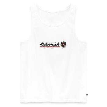 Österreich mein Land mein Stolz meine Heimat - Männer Premium Bio Tank Top - Weiß - Vorne - Michal (187cm)