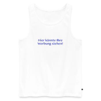 Hier könnte Ihre Werbung stehen. - Männer Premium Bio Tank Top - Weiß - Vorne - Michal (187cm)