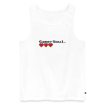 Gamer Soul - Männer Premium Bio Tank Top - Weiß - Vorne - Michal (187cm)