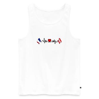 Cardio coeur avec drapeau France drapeau autriche - Débardeur bio Premium Homme - blanc - Devant - Michal (187cm)