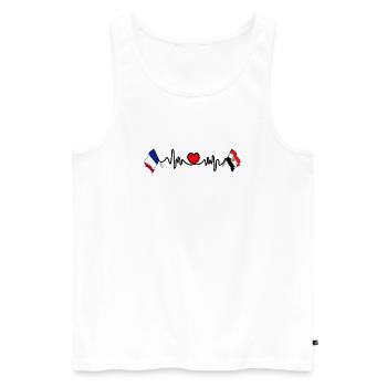 Cardio coeur avec drapeau France et drapeau Egypte - Débardeur bio Premium Homme - blanc - Devant - Michal (187cm)