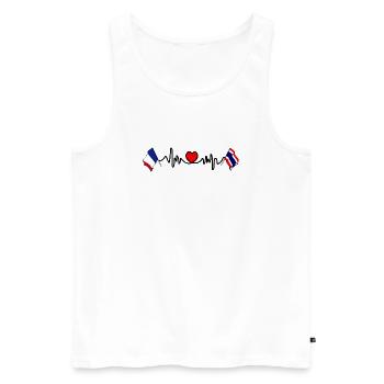 Cardio Heart Flagge Frankreich Thailand - Männer Premium Bio Tank Top - Weiß - Vorne - Michal (187cm)