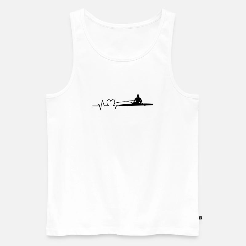 Rudern Herzschlag Ruderer Einer - Männer Premium Bio Tank Top - Weiß