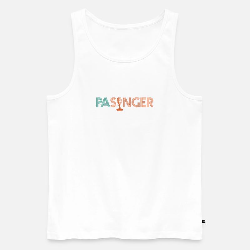Passinger Mikrofon Typografie - Männer Premium Bio Tank Top - Weiß
