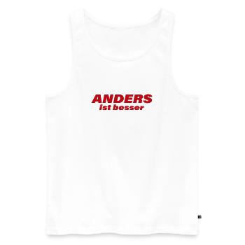 ANDERS IST BESSER - Männer Premium Bio Tank Top - Weiß - Vorne - AI Model Male 178 light (178cm)
