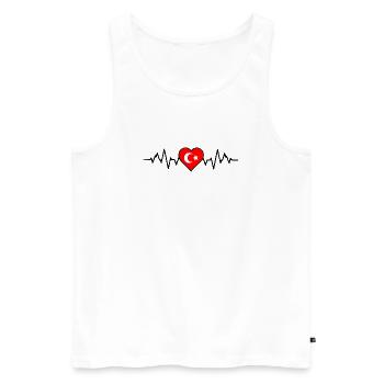 Türkei Herzschlag - Männer Premium Bio Tank Top - Weiß - Vorne - Michal (187cm)