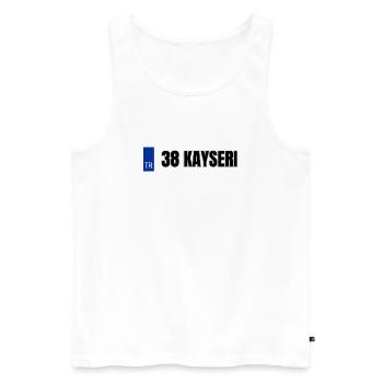 38 Kayseri Kennzeichen | Türkisches Kennzeichen - Männer Premium Bio Tank Top - Weiß - Vorne - Michal (187cm)