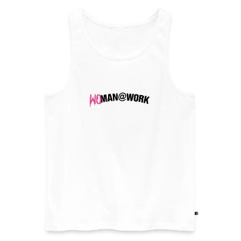 Woman at work - Männer Premium Bio Tank Top - Weiß - Vorne - AI Model Male 178 light (178cm)