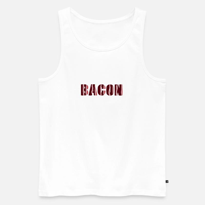 BACON - Men's Premium Organic Tank Top - white