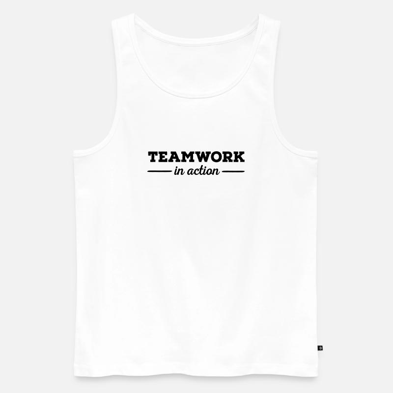 6061912 121161696 Teamwork - Männer Premium Bio Tank Top - Weiß