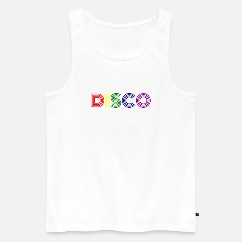 Disco Neon Streifen Retro - Männer Premium Bio Tank Top - Weiß