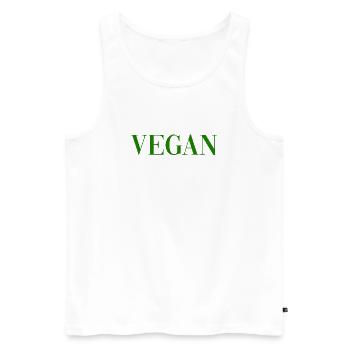 VEGAN - Men's Premium Organic Tank Top - white - Front - Michal (187cm)