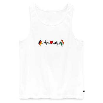 Cardio heart with Flag Germany and flag India - Men's Premium Organic Tank Top - white - Front - AI Model Male 178 light (178cm)