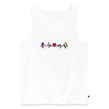 Cardio heart with Flag USA USA, India - Men's Premium Organic Tank Top - white - Front - Michal (187cm)