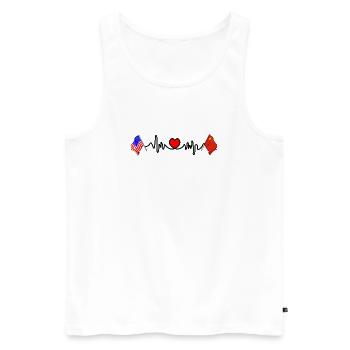 Cardio coeur Drapeau des États-Unis et de la Chine - Débardeur bio Premium Homme - blanc - Devant - AI Model Male 178 light (178cm)
