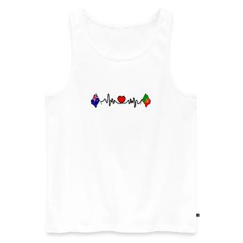 Cardio coeur avec drapeau Australie et drapeau Portugal - Débardeur bio Premium Homme - blanc - Devant - Michal (187cm)