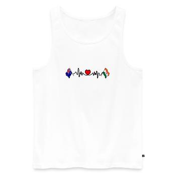Flags Australia Cardio heart with Flag India - Men's Premium Organic Tank Top - white - Front - AI Model Male 178 light (178cm)