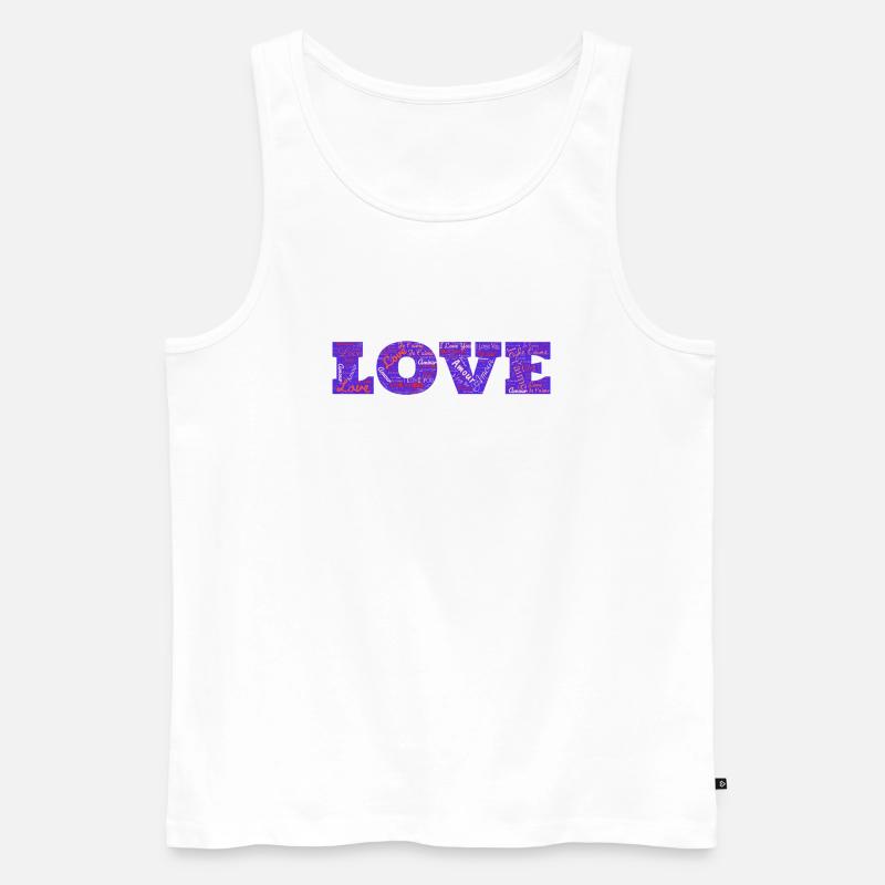 LIEBE - Männer Premium Bio Tank Top - Weiß