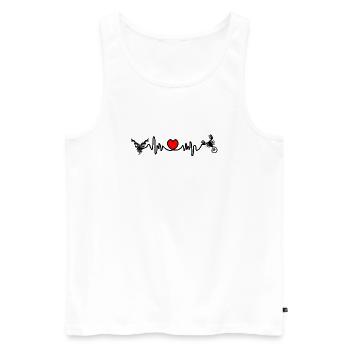 Heart rate cardio Capricorn Scorpio - Men's Premium Organic Tank Top - white - Front - Michal (187cm)