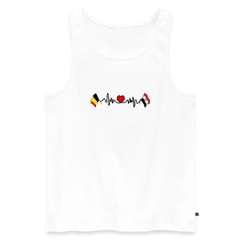 Cardio heart Drapeau Belgique, drapeau Égypte - Débardeur bio Premium Homme - blanc - Devant - Michal (187cm)