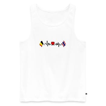Cardio heart Drapeau Belgique Thaïlande - Débardeur bio Premium Homme - blanc - Devant - AI Model Male 178 light (178cm)