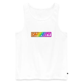 Typo Diversity Kontur Rainbow Shadow - Männer Premium Bio Tank Top - Weiß - Vorne - AI Model Male 178 light (178cm)