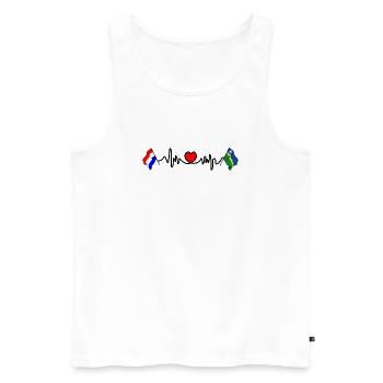Cardio coeur Drapeau Pays-Bas, Flevoland - Débardeur bio Premium Homme - blanc - Devant - AI Model Male 178 light (178cm)