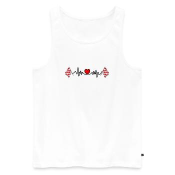 Cardio fréquence cardiaque pour la province du Brabant-Septentrional - Débardeur bio Premium Homme - blanc - Devant - AI Model Male 178 light (178cm)