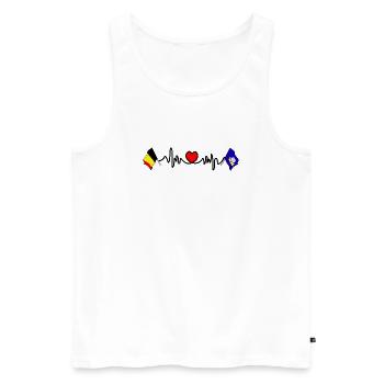 Cardio-Herz-Flagge Belgien, Brüssel - Männer Premium Bio Tank Top - Weiß - Vorne - AI Model Male 178 light (178cm)