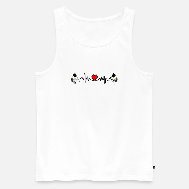 Herzfrequenz-Cardio für Graubünden Schweiz - Männer Premium Bio Tank Top - Weiß
