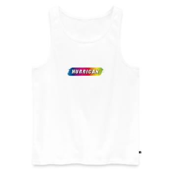 Hurrican Lettering Spectrum - Men's Premium Organic Tank Top - white - Front - AI Model Male 178 light (178cm)