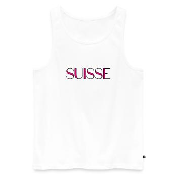 SCHWEIZ. LAND. GENF. HUMOR. FLAGGE. GENF - Männer Premium Bio Tank Top - Weiß - Vorne - AI Model Male 178 light (178cm)
