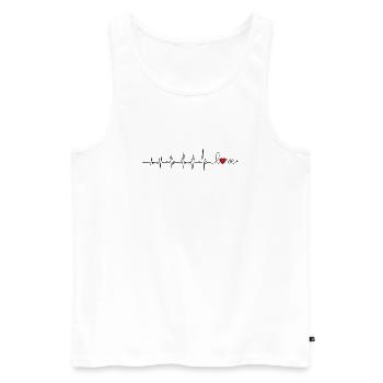 Battement de cœur amour - Débardeur bio Premium Homme - blanc - Devant - Michal (187cm)