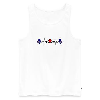 Cardio de fréquence cardiaque pour le Michigan - Débardeur bio Premium Homme - blanc - Devant - Michal (187cm)