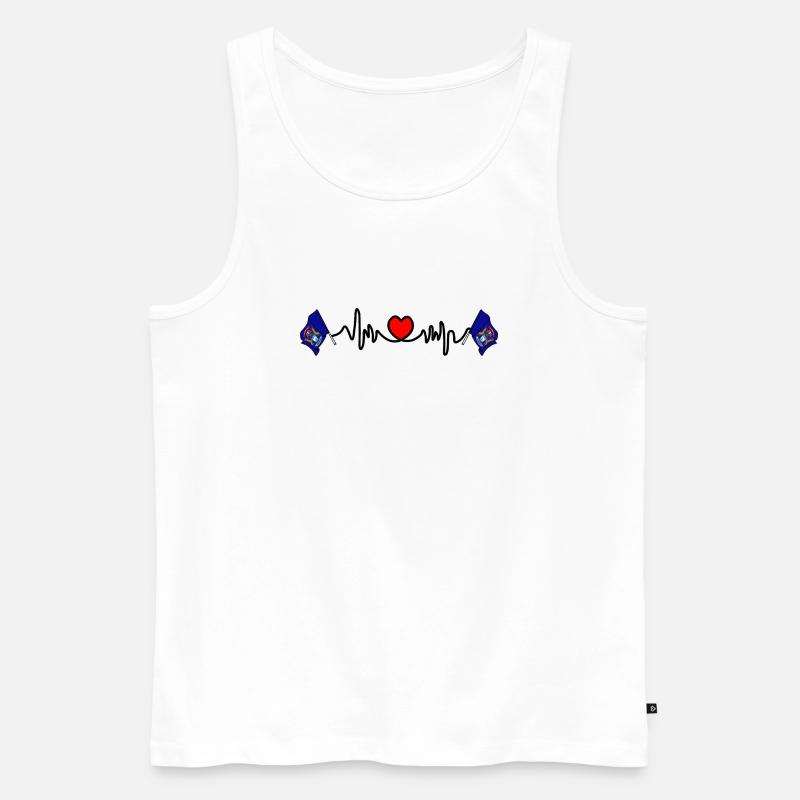 Herzfrequenz-Cardio für Michigan - Männer Premium Bio Tank Top - Weiß