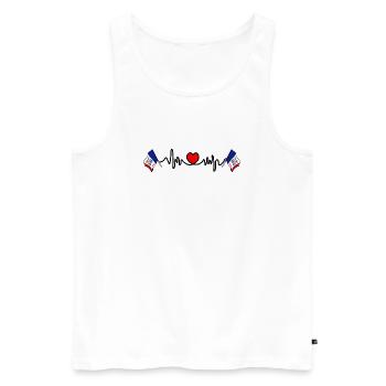 Heart rate cardio for Iowa - Men's Premium Organic Tank Top - white - Front - AI Model Male 178 light (178cm)