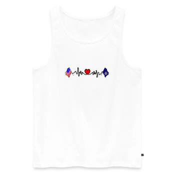 Cardio-Herz mit USA-Flagge und Nebraska-Flagge - Männer Premium Bio Tank Top - Weiß - Vorne - Michal (187cm)
